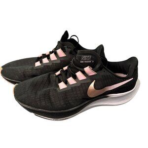 Nike Zoom Pegasus 37 Running Shoes US 11 Black & Pink Breathable Mesh Lightweigh